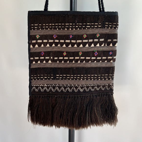 Fringed Woven Boho Shoulder Bag - Picture 3 of 4